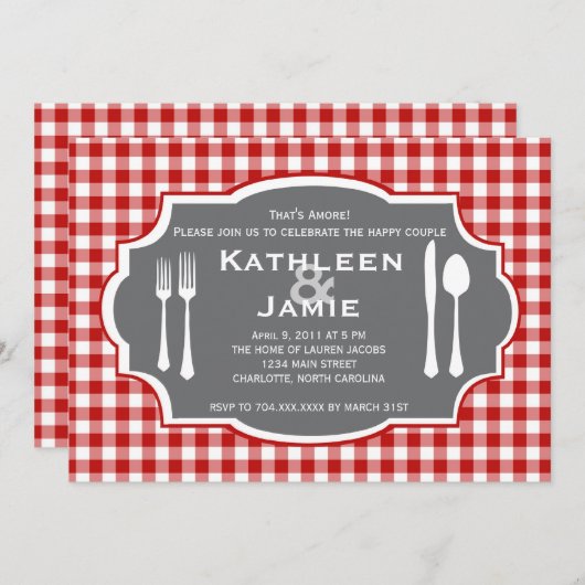 Pset Knife & Fork Uitnodiging (Voorkant / Achterkant)