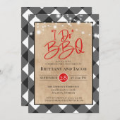 Pset Kraft String Lights I do BBQ Verloving Invi Kaart (Voorkant / Achterkant)