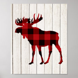 Pset Moose Art Kerstdecor Lumberjack Party Poster