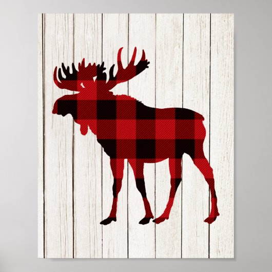 Pset Moose Art Kerstdecor Lumberjack Party Poster (Voorkant)