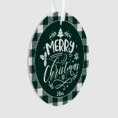 Pset Pattern Merry-kerstfoto Ornament (voorkant)