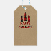 Pset Prettige feestdagen kerstbomen Pset Kraft F Cadeaulabel (Achterkant)