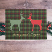 Pset Red en Green Merry en Bright Reindeer Deurmat