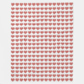 Pset Red Hearts Pattern Dotty Fleece Deken (Voorkant)