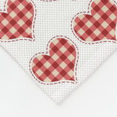 Pset Red Hearts Pattern Dotty Fleece Deken (Hoek)