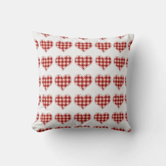 Pset Red Hearts Pattern Dotty Kussen (Voorkant)