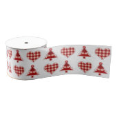 Pset Red Kerstbomen en Hearts Pattern Grosgrain Lint (Spoel)