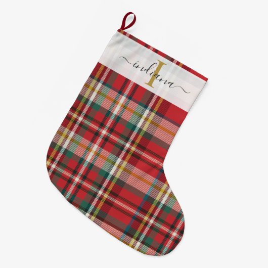 Pset Red Pattern Rustige kerstFeestdagen Grote Kerstsok (Voorkant (Hangend))