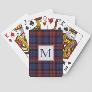 Pset Rustic Initiaal Tartan Clan MacLachlan Aangep Pokerkaarten