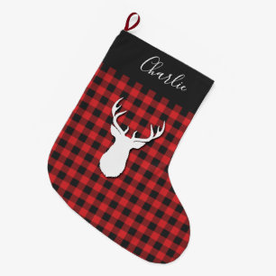 Pset Rustic Script Kerstmis Deer Antlers Grote Kerstsok