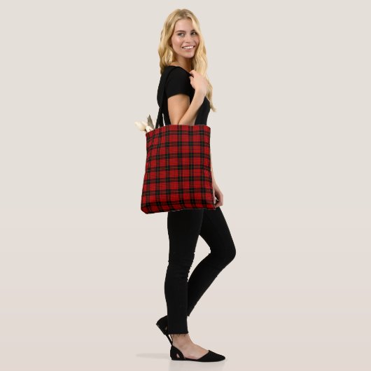 Pset Rustic Tartan Red Black Check Draagtas (Op model)