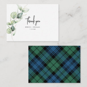 Pset Rustic Wedding Tartan Eucalyptus Bedankt Notitiekaartje