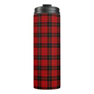 Pset Scottish Clan MacQueen Red Black Check Thermosbeker