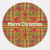 Pset & Stripes Snowflake Sticker Red Green Tan (Voorkant)