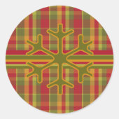 Pset & Stripes Snowflake Sticker Red Green Tan (Voorkant)