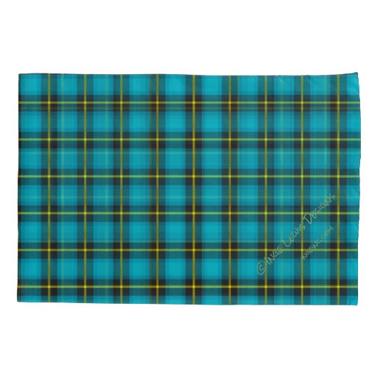Pset Tartan Blue Black Yellow Pattern Trendy Kussensloop (Achterkant)