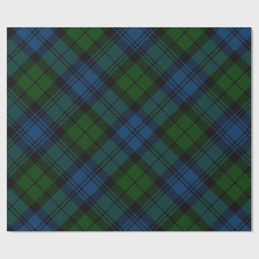 Pset Tartan Campbell Militair Groen Patroon Cadeaupapier (Vlak)
