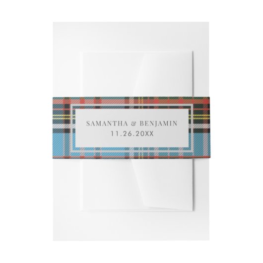 Pset Tartan Clan Anderson Rustic Wedding Custom Uitnodigingen Wikkel (Voorkant Voorbeeld)