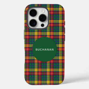 Pset Tartan Clan Buchanan Red Green gepersonalisee iPhone 16 Pro Hoesje