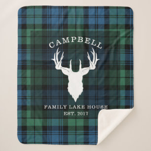 Pset Tartan Clan Campbell Familienaam Naam Lake Ho Sherpa Deken