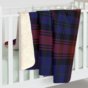 Pset Tartan Clan MacLachlan Maroon Sherpa Deken