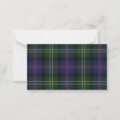 Pset Tartan Green Paarse Rustic Weddenschap Dank j Notitiekaartje (Achterkant)