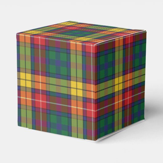 Pset Tartan Pattern Red Green Modern Party Bedankdoosjes (Achterkant)