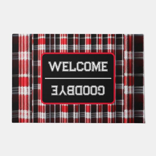 Pset Trendy Abstract Red Black Collectie Deurmat (Voorkant)