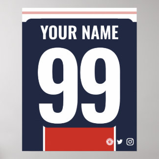 PSG Kleuren Gepersonaliseerd Poster van het Shirt 