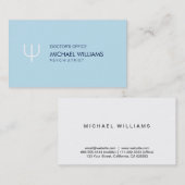 Psicólogo - Profesional elegante símbolo celeste Visitekaartje (Voorkant / Achterkant)