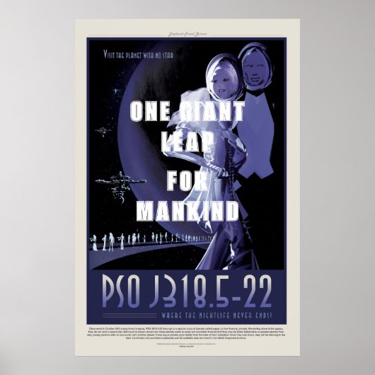 PSO J318.5-22 - Ruimtetoerisme Poster (Voorkant)