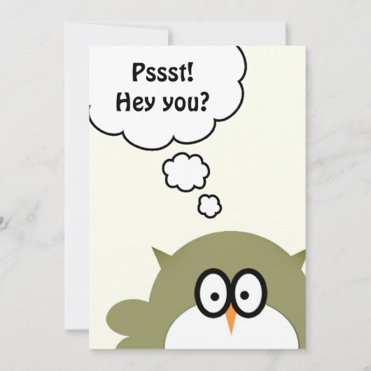 Pssst ! Hé vous ? Invitation de fête (Devant)