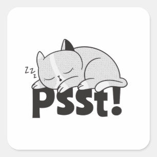 Psst Lazy slaapt Vierkante Sticker