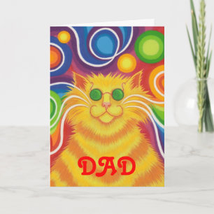 Psy-cat-delic 'Dad' 'groovy verjaardag' kaart