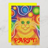 Psy-cat-delic invitation verticale (Devant / Derrière)