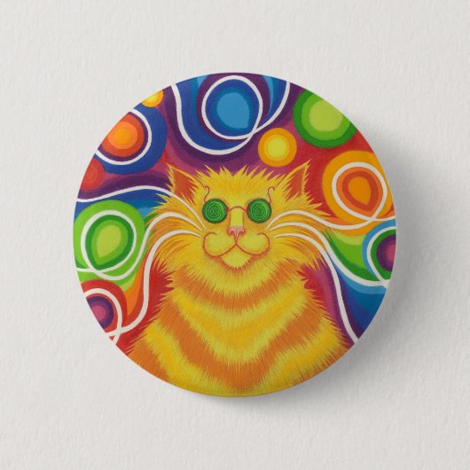 Psy-cat-delic-knoopbadge Ronde Button 5,7 Cm (Voorkant)