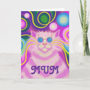 Psy-cat-delic 'MUM' 'groovy verjaardag' kaart