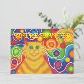 Psy-cat-delic nodigt u uit kaart (Staand voorkant)