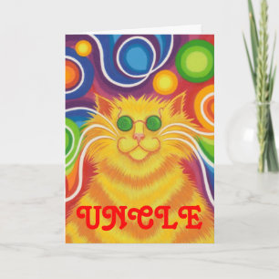 Psy-cat-delic 'oom' 'groovy'-verjaardagskaart kaart