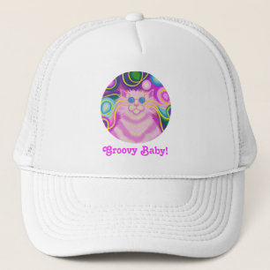 Psy-cat-delic Pink 'Groovy Baby!' vrachtwagenhoed Trucker Pet