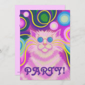 Psy-cat-delic Pink invitation (Devant / Derrière)