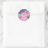 Psy-cat-delic Pink rond autocollant (Sac)