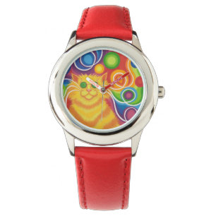 Psy-cat-delic print watch horloge