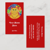 Psy-cat-delic "rond" carte de visite portrait roug (Devant / Derrière)