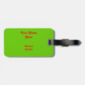 Psy-cat-delic Round 'text' label groen landschap Bagagelabel (Achterkant horizontaal)