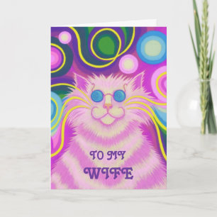 Psy-cat-delic 'Vrouw' 'groovy verjaardag' kaart