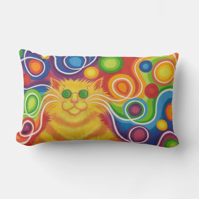 Psy-cat-delische kussensloop kussen (Voorkant)