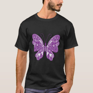 Psycedelic Paarse Butterfly T-shirt