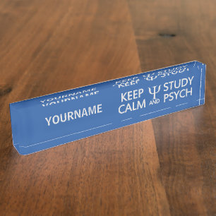 Psych, aangepast bord voor kalm- en studiefunctie  naambordje