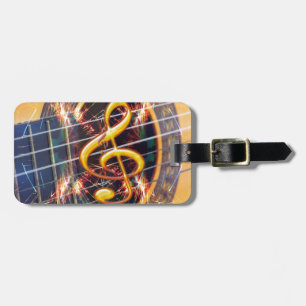 Psychadelic Accoustic Guitar, ontwerp muziekvel Bagagelabel